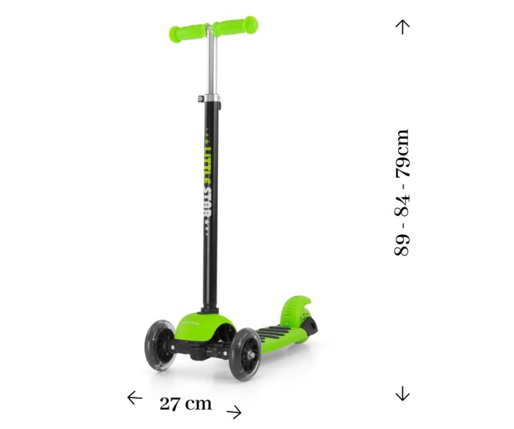 Scooter Little Star Green - hulajnoga dla dzieci 3w1