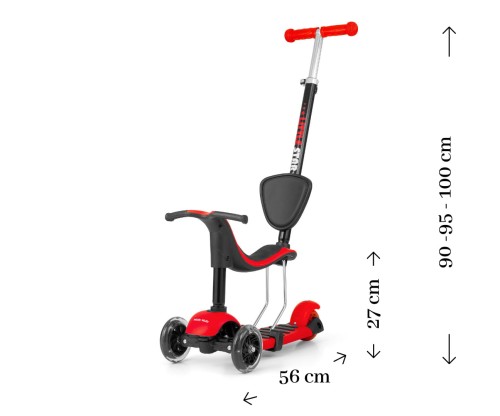 Scooter Little Star Red - hulajnoga dla dzieci 3w1
