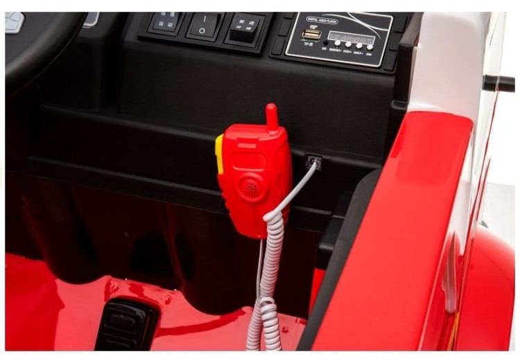 Wóz Strażacki na Akumulator Czerwony Dla Dzieci Pilot