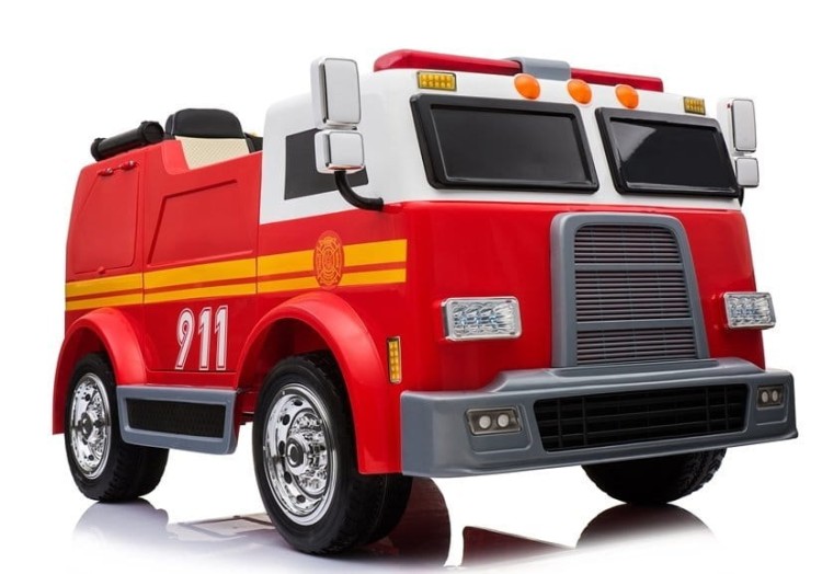 Wóz Strażacki na Akumulator Czerwony Dla Dzieci Pilot