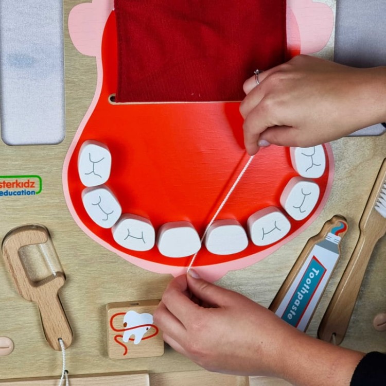 Edukacyjna Tablica Drewniana Masterkidz Higiena Jamy Ustnej