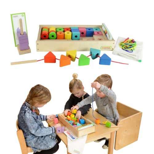 MASTERKIDZ Duża Drewniana Nawlekanka Sz nurowanka