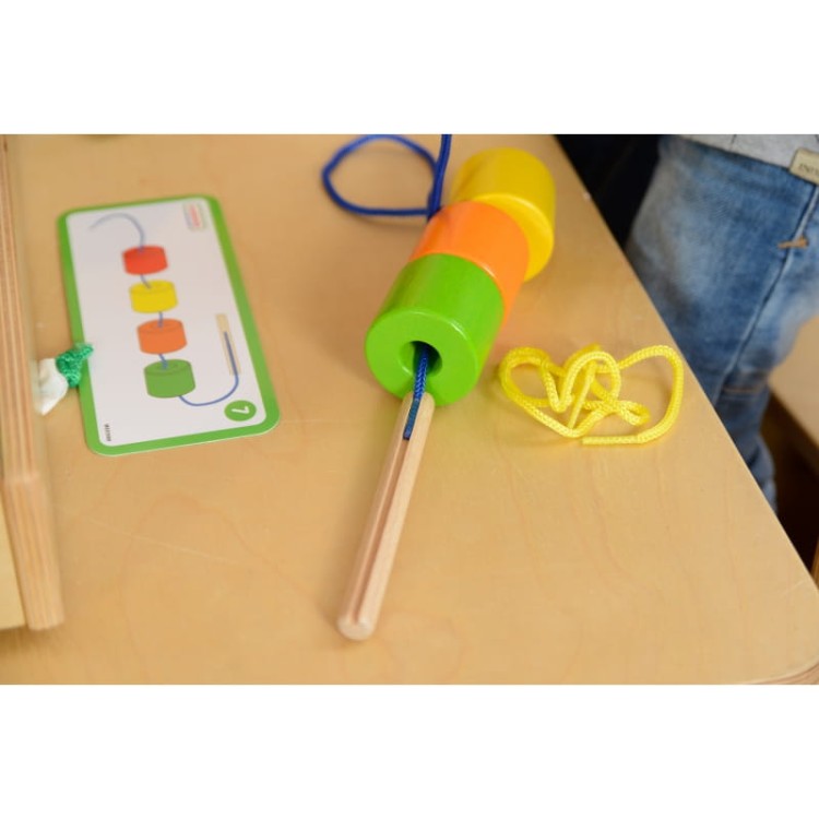 MASTERKIDZ Duża Drewniana Nawlekanka Sz nurowanka