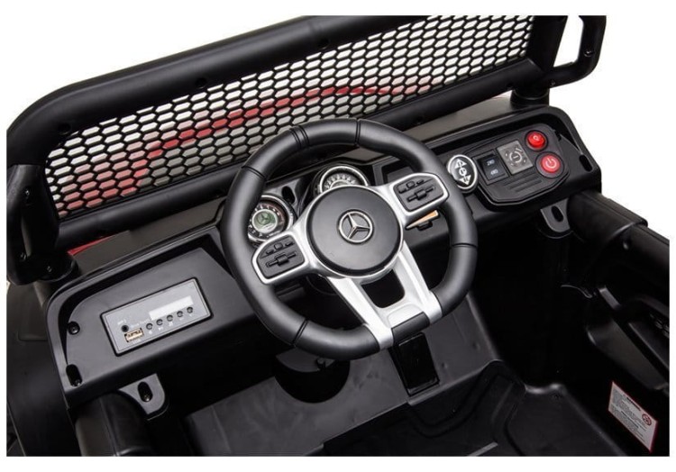 autko na akumulator dla dzieci Mercedes Unimog S Biały