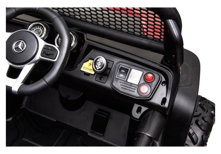 autko na akumulator dla dzieci Mercedes Unimog S Biały