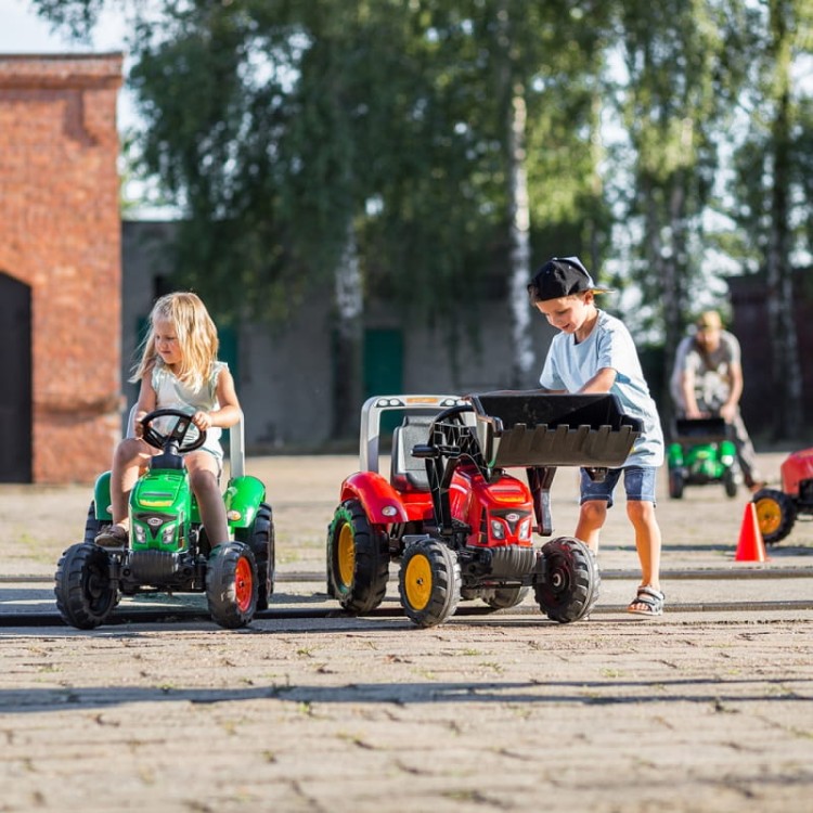 traktor na pedały dla FALK Traktorek Red Supercharger na Pedały z Przyczepką Otwierany od 3 Lat