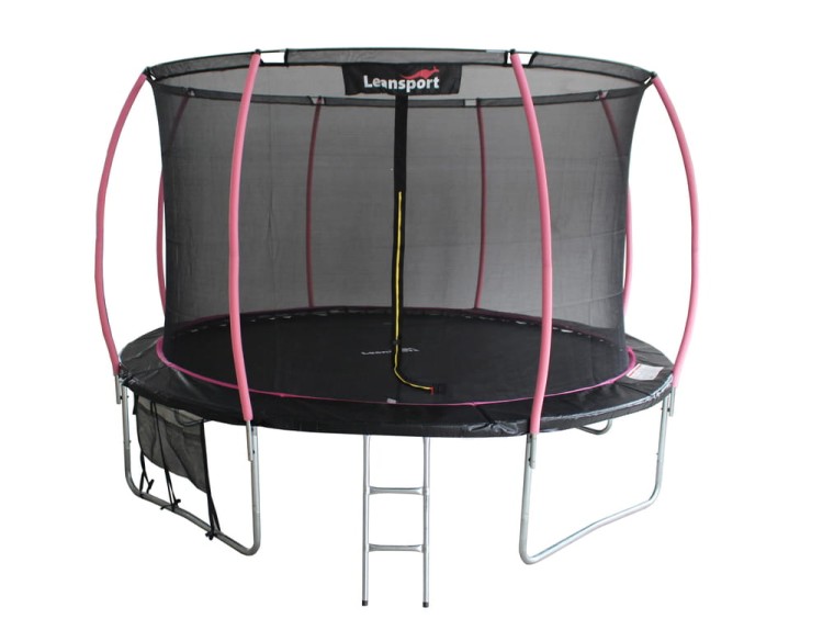 Trampolina LEAN Sport Max 16ft Czarno-Różowa - Trampolina ogrodowa 487 cm