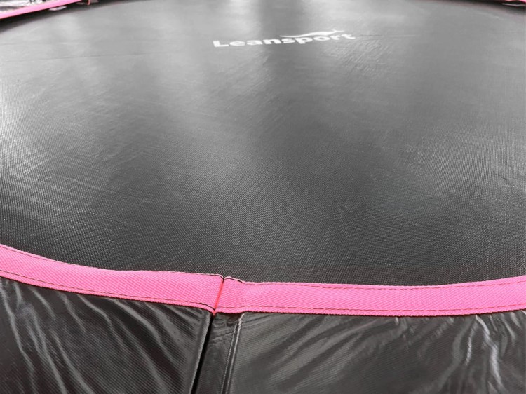 Trampolina LEAN Sport Max 12ft Czarno-Różowa - trampolina ogrodowa 366 cm