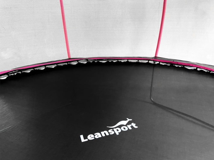 Trampolina LEAN Sport Max 12ft Czarno-Różowa - trampolina ogrodowa 366 cm