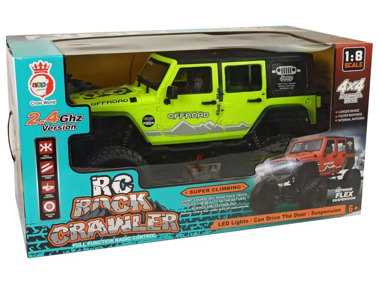 Auto Zdalnie sterowane Terenowe Rock Crawler 2.4 GHz Zielone Amortyzatory 4x4