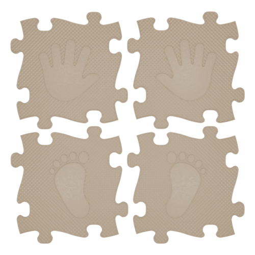 WOOPIE Mata Sensoryczna Ortopedyczna Puzzle Ręce i Nogi 16 el. - Kolor Beżowy