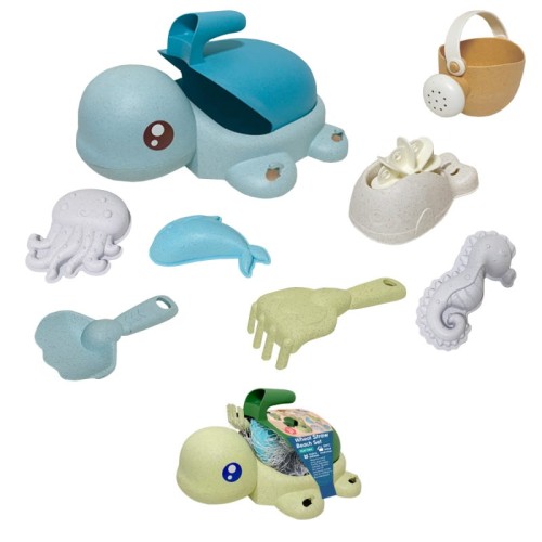 WOOPIE GREEN Zestaw 2w1 do Piasku i Wanny Żółwik Niebieski 8 el.