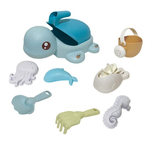 WOOPIE GREEN Zestaw 2w1 do Piasku i Wanny Żółwik Niebieski 8 el.