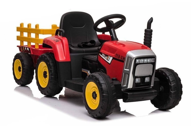 traktor na akumulator z przyczepką