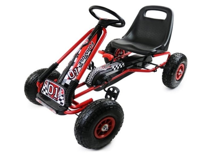 gokart z pompowanymi kołami