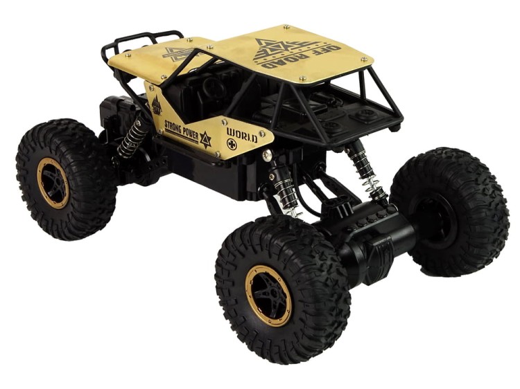 Auto Zdalnie Sterowane RC Wysokie Koła 1:18 Plastikowe Czarne Złote
