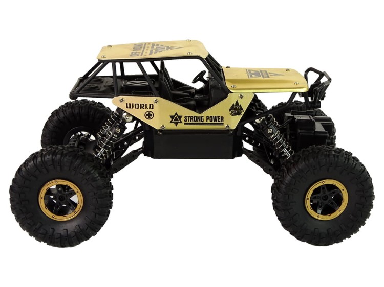 Auto Zdalnie Sterowane RC Wysokie Koła 1:18 Plastikowe Czarne Złote
