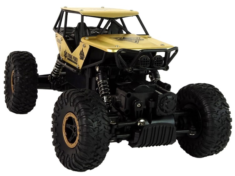 Auto Zdalnie Sterowane RC Wysokie Koła 1:18 Plastikowe Czarne Złote