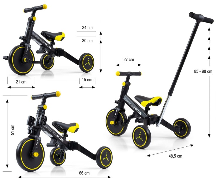Rowerek 4w1 Optimus Plus Black