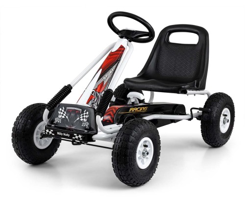 Milly Mally Gokart na pedały pompowane koła Thor White