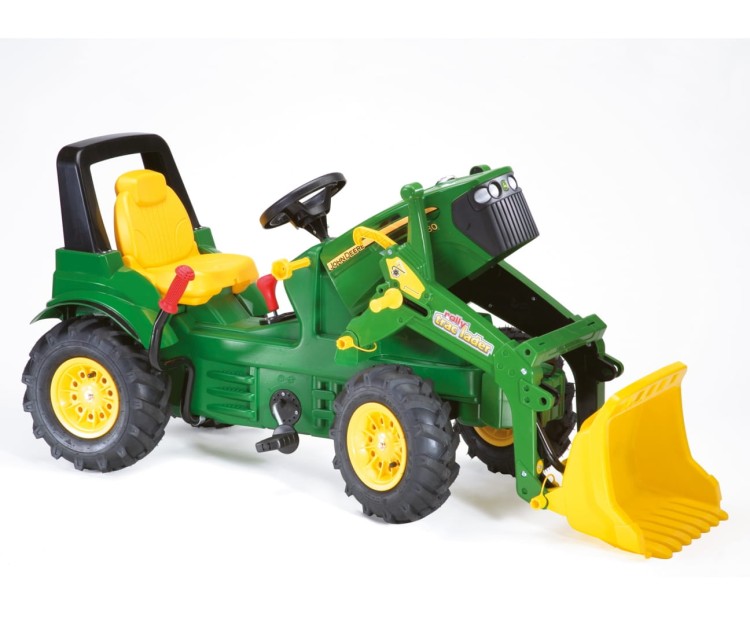 Traktor na pedały Rolly Farmtrac John Deere z łyżką i pompowanymi kołami