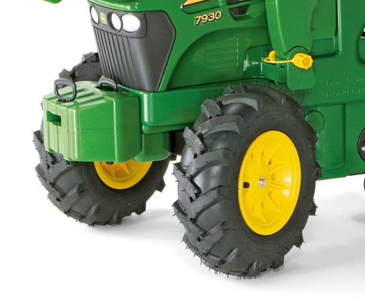 Traktor na pedały John Deere z łyżką i pompowanymi kołami