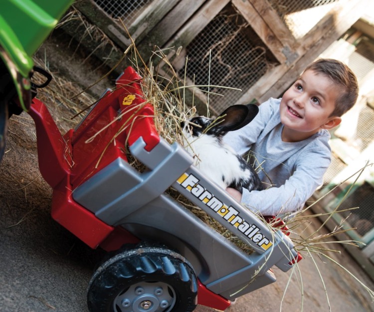 Traktor na pedały Rolly Junior RT z przyczepą i łyżka Czerwony