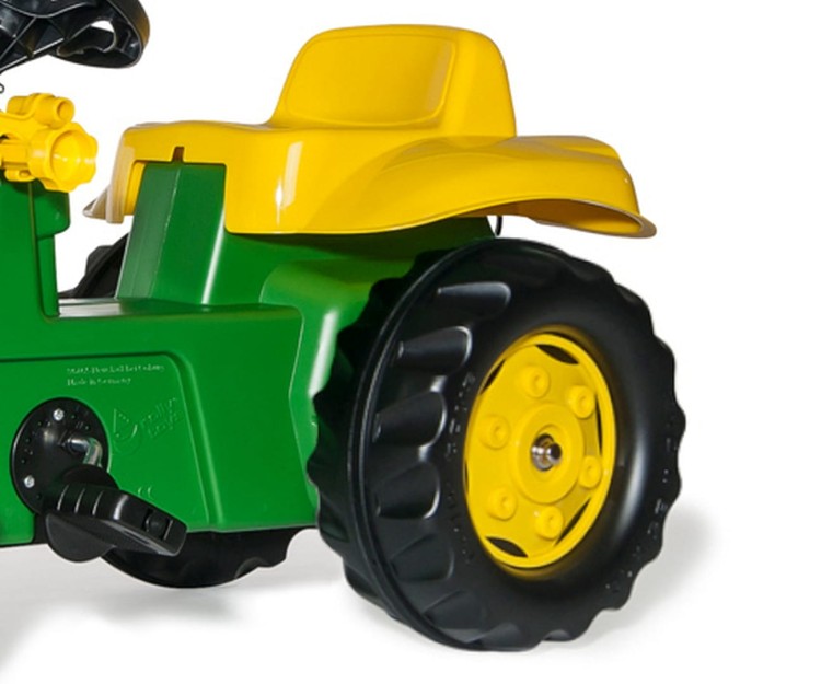 Traktor na pedały Rolly Kid John Deere z łyżką i przyczepą