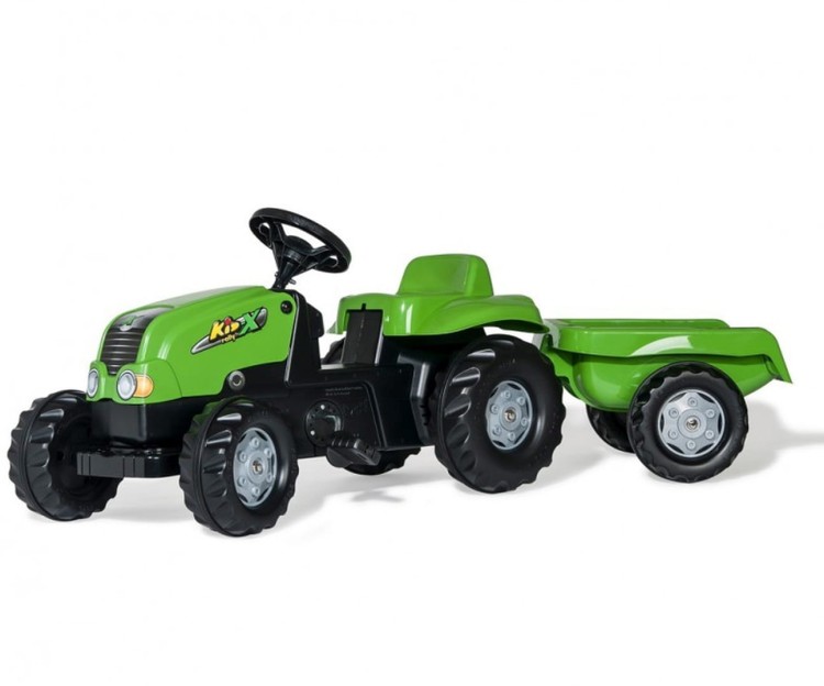 Traktor na pedały Rolly Kid z przyczepą Zielony