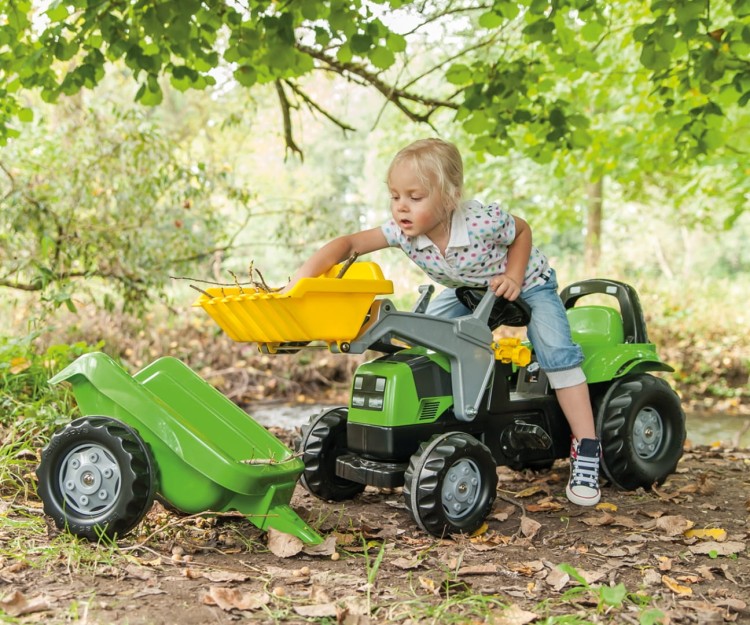 Traktor na pedały Rolly Kid Deutz Fahir 5115G TB z łyżka i przyczepą