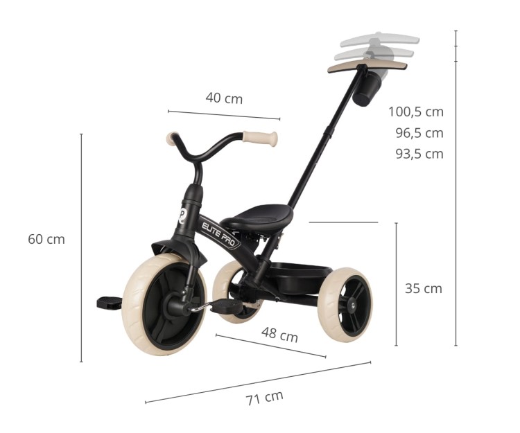 Qplay Rowerek Trójkołowy Elite Pro Black