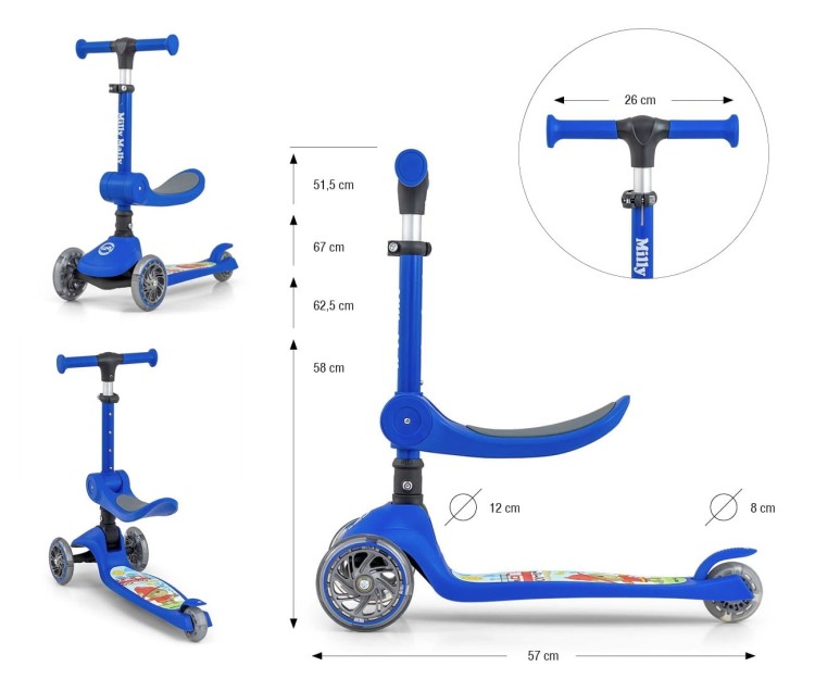 Milly Mally Hulajnoga Scooter Fuzzy Blue