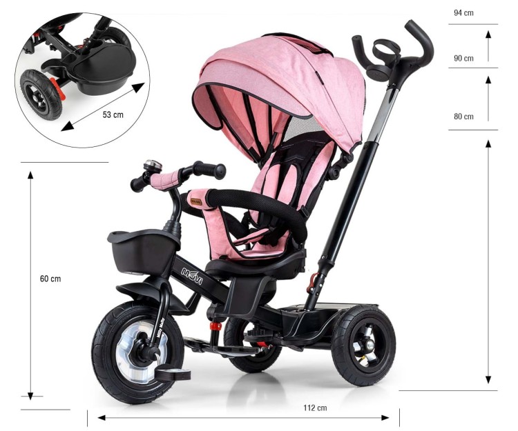 Milly Mally Rowerek Trójkołowy Movi Black-Pink