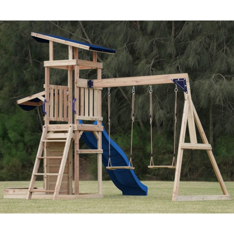 AXI Drewniany Duży Plac Zabaw Huśtawki Zjeżdżalnia Wieża + Piaskownica