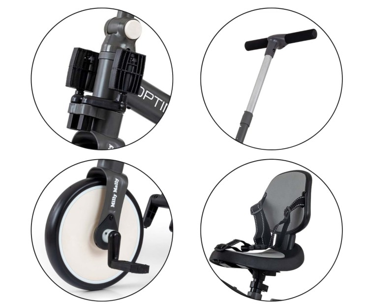 Milly Mally Rowerek 5w1 Optimus Max Dark Grey