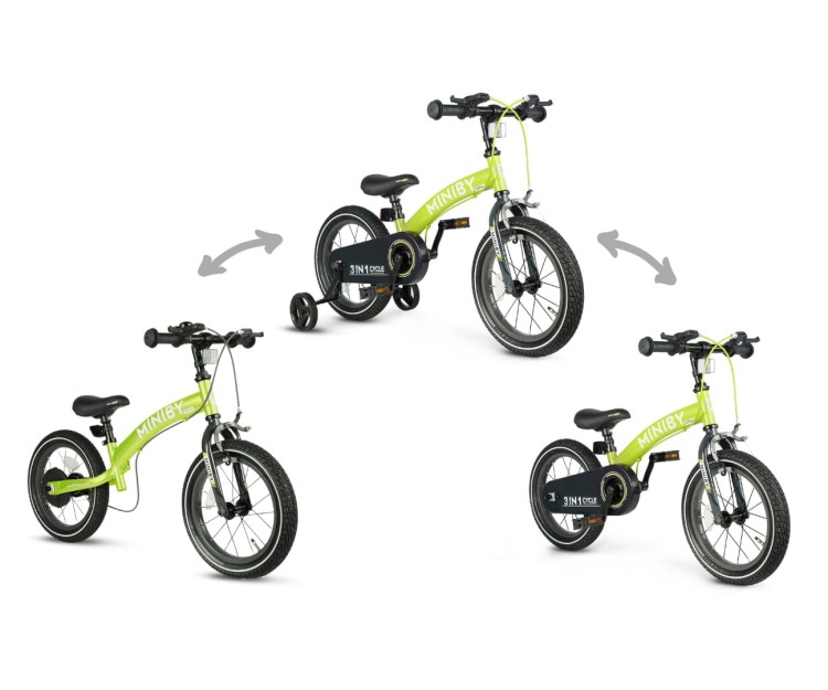 Qplay Rowerek Dziecięcy - Rowerek Biegowy Miniby 14 cali Green