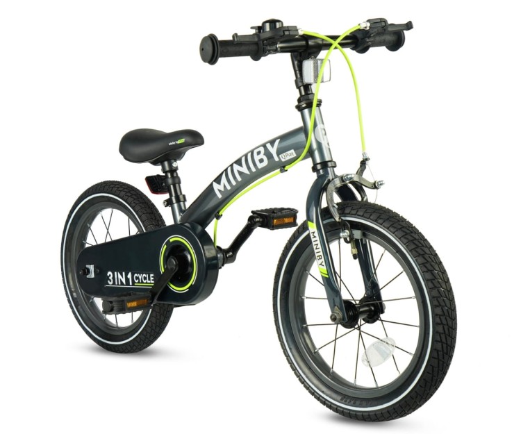 Qplay Rowerek Dziecięcy - Rowerek Biegowy Miniby 14 cali Grey