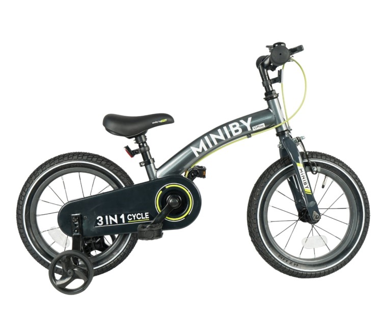 Qplay Rowerek Dziecięcy - Rowerek Biegowy Miniby 14 cali Grey