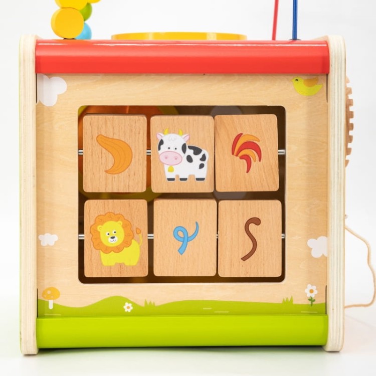 Viga Drewniana Kostka Edukacyjna 5w1