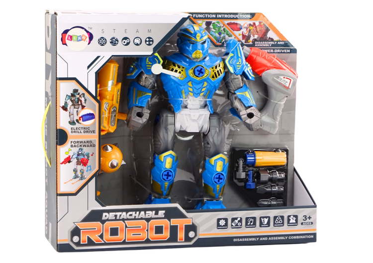 Robot Do Skręcania Broń Wiertarka Śrubokręt Światła Dźwięk Niebieski