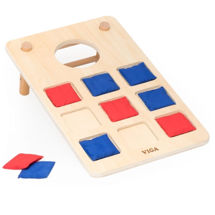 Viga Gra Zręcznościowa 2w1 Kółko i Krzyżyk + Cornhole - Rzut Do celu