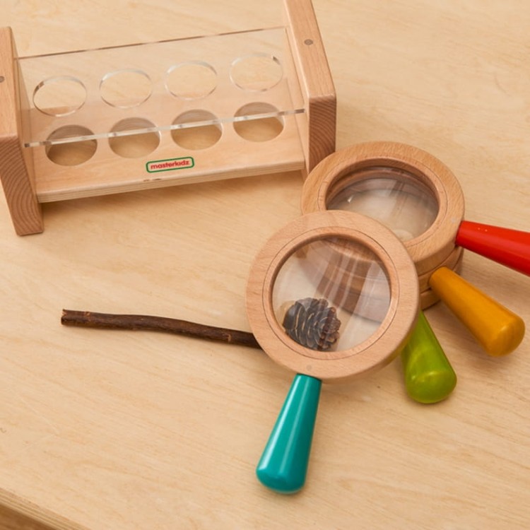 Zestaw Drewnianych Lup z Pojemnikiem