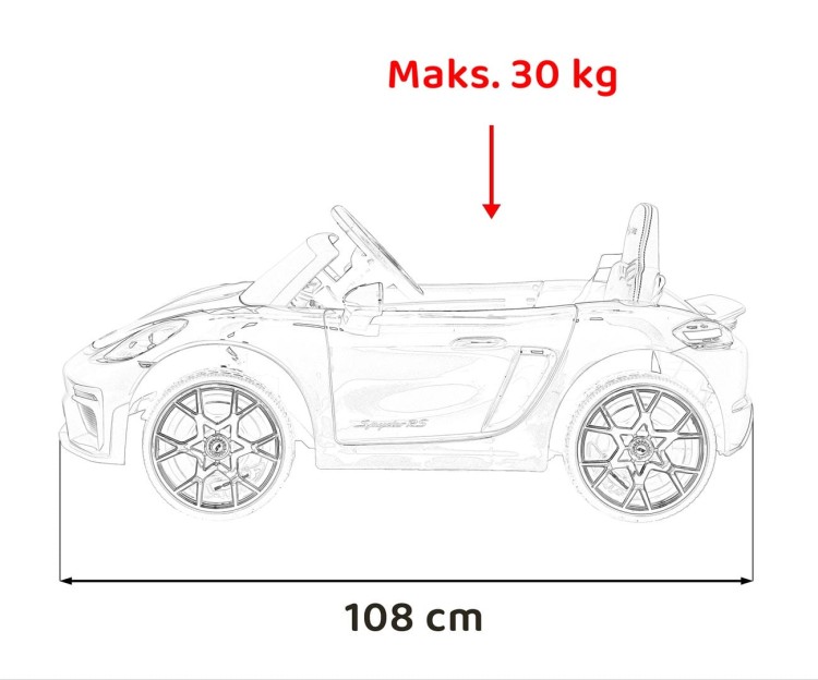Samochód na akumulator dla dzieci  Porsche Spyder RS 718 Lakier Biały
