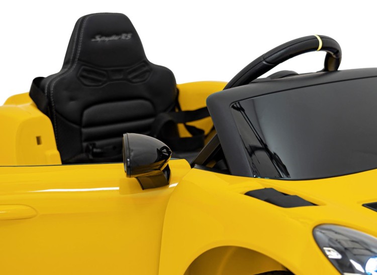 Samochód na akumulator dla dzieci  Porsche Spyder RS 718 Żółty MP4