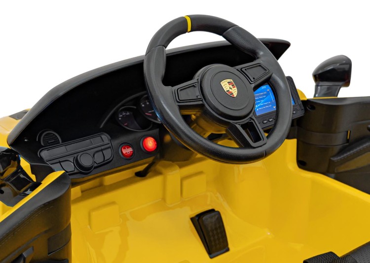Samochód na akumulator dla dzieci  Porsche Spyder RS 718 Żółty MP4