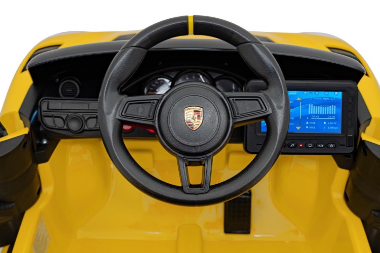Samochód na akumulator dla dzieci  Porsche Spyder RS 718 Żółty MP4