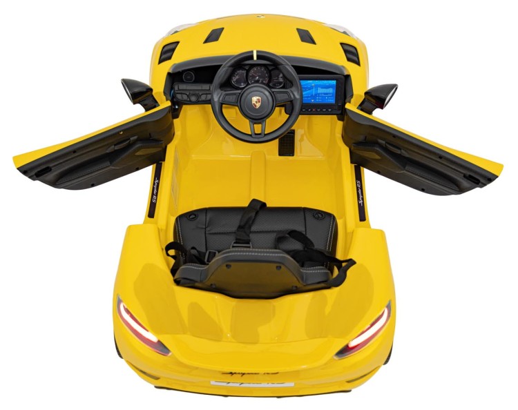 Samochód na akumulator dla dzieci  Porsche Spyder RS 718 Żółty MP4