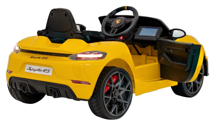 Samochód na akumulator dla dzieci  Porsche Spyder RS 718 Żółty MP4