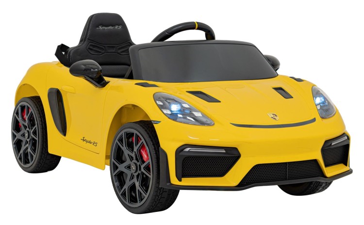 Samochód na akumulator dla dzieci  Porsche Spyder RS 718 Żółty MP4