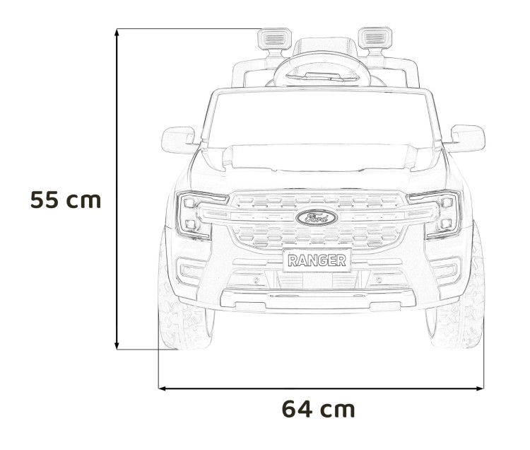 Auto na akumulator Ford Ranger LIFT Żółty